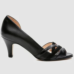 Discount Cosmoparis Escarpins en Cuir et Velours de Cuir Laveda noirs - Talon 7 cm