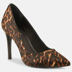 Outlet Minelli Escarpins en Cuir façon poulain Louise léopard - Talon 9 cm