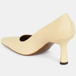 Femme Neous Escarpins en Cuir jaune pâle - Talon 7.5 cm