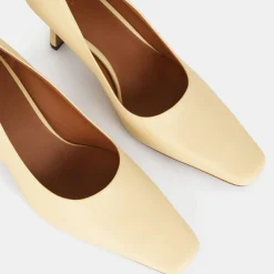 Femme Neous Escarpins en Cuir jaune pâle - Talon 7.5 cm