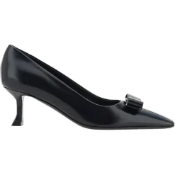 Femme Salvatore Ferragamo Escarpins en Cuir Siwar noirs - Talon 6 cm