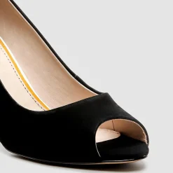 Cosmoparis Escarpins en Velours de Cuir Bebe Milene noirs - Talon 6 cm