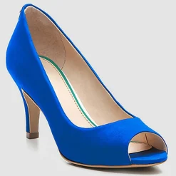 Hot Cosmoparis Escarpins en Velours de Cuir Bebe Milene cobalt - Talon 7 cm