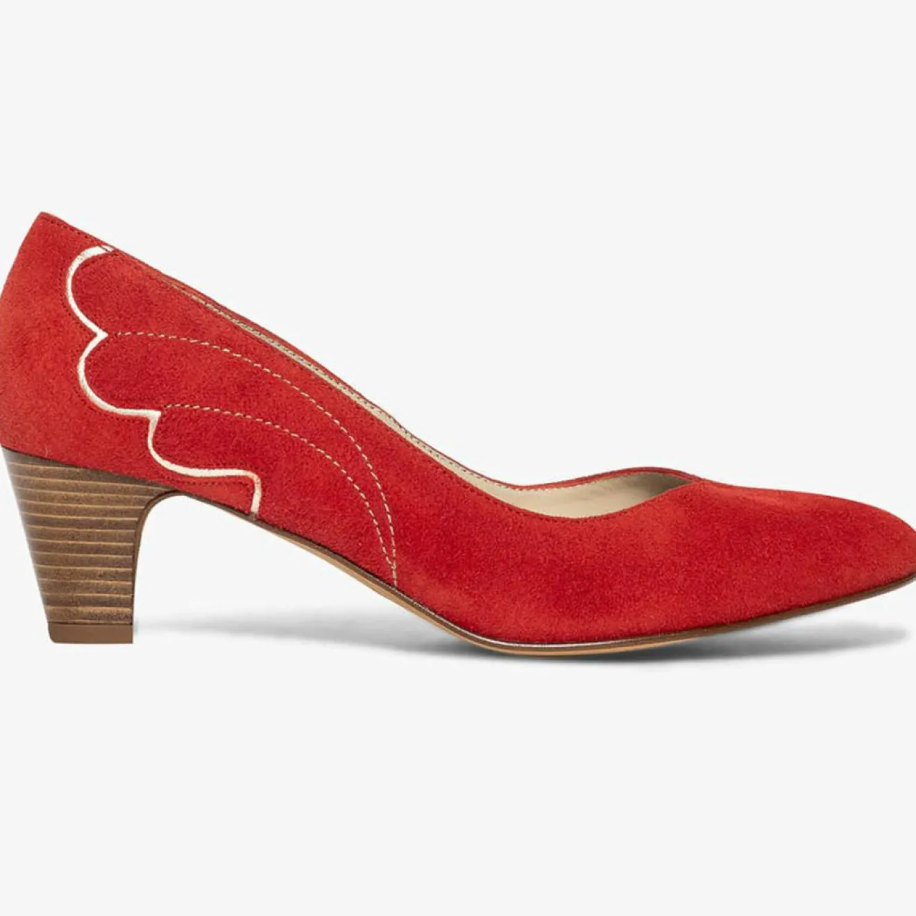 Femme Bocage Escarpins en Velours de Cuir Irlande rouges - Talon 5 cm