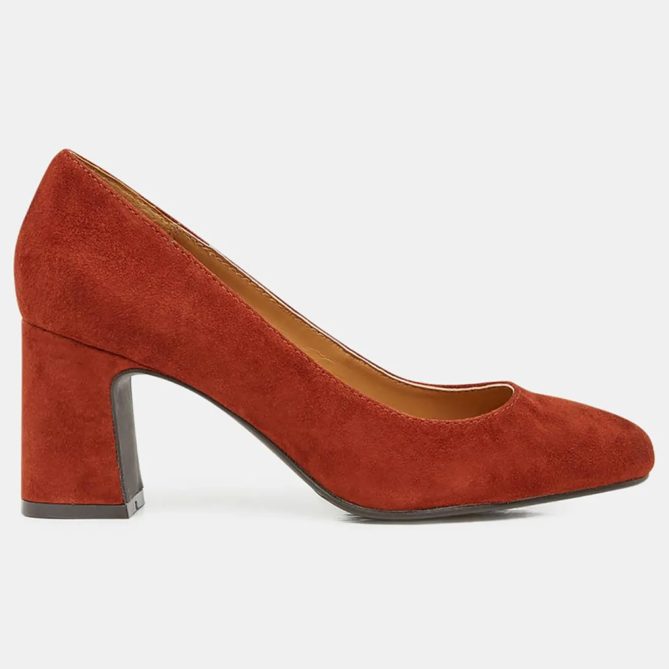 Best Galeries Lafayette Escarpins en Velours de Cuir Louis XV orange brique - Talon 7.5 cm