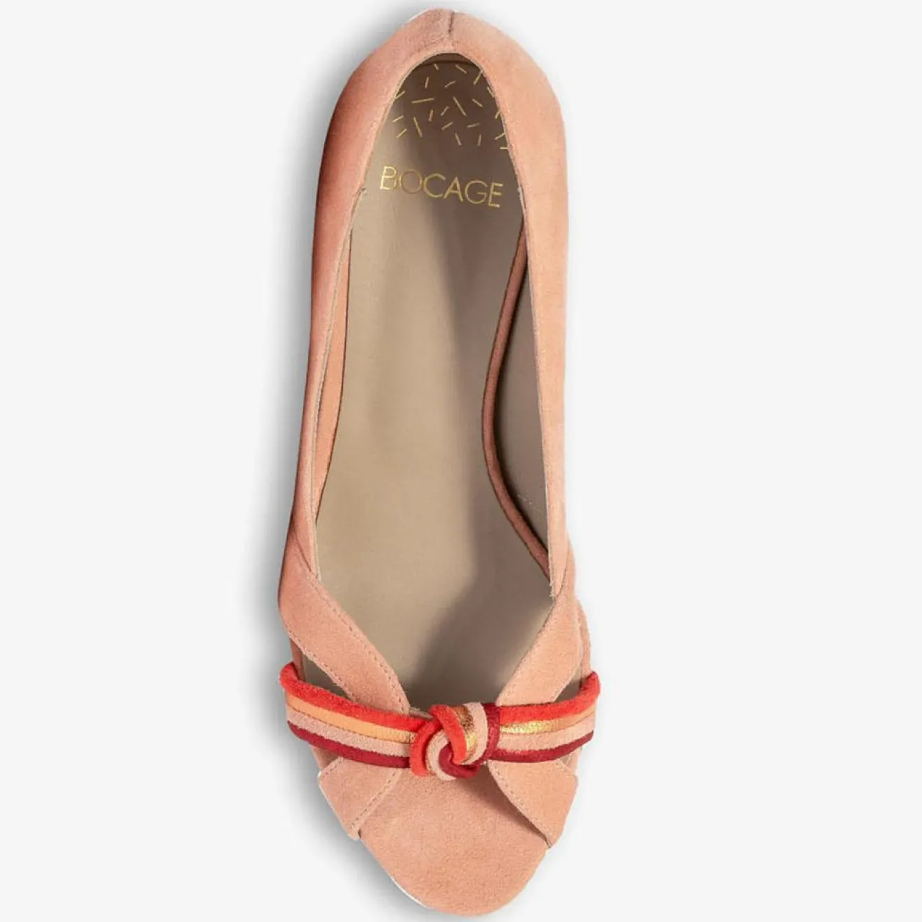 Femme Bocage Escarpins en Velours de Cuir Daphne pêche - Talon 6 cm