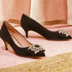 Best Cosmoparis Escarpins en Velours de Cuir Memia noirs - Talon 6 cm