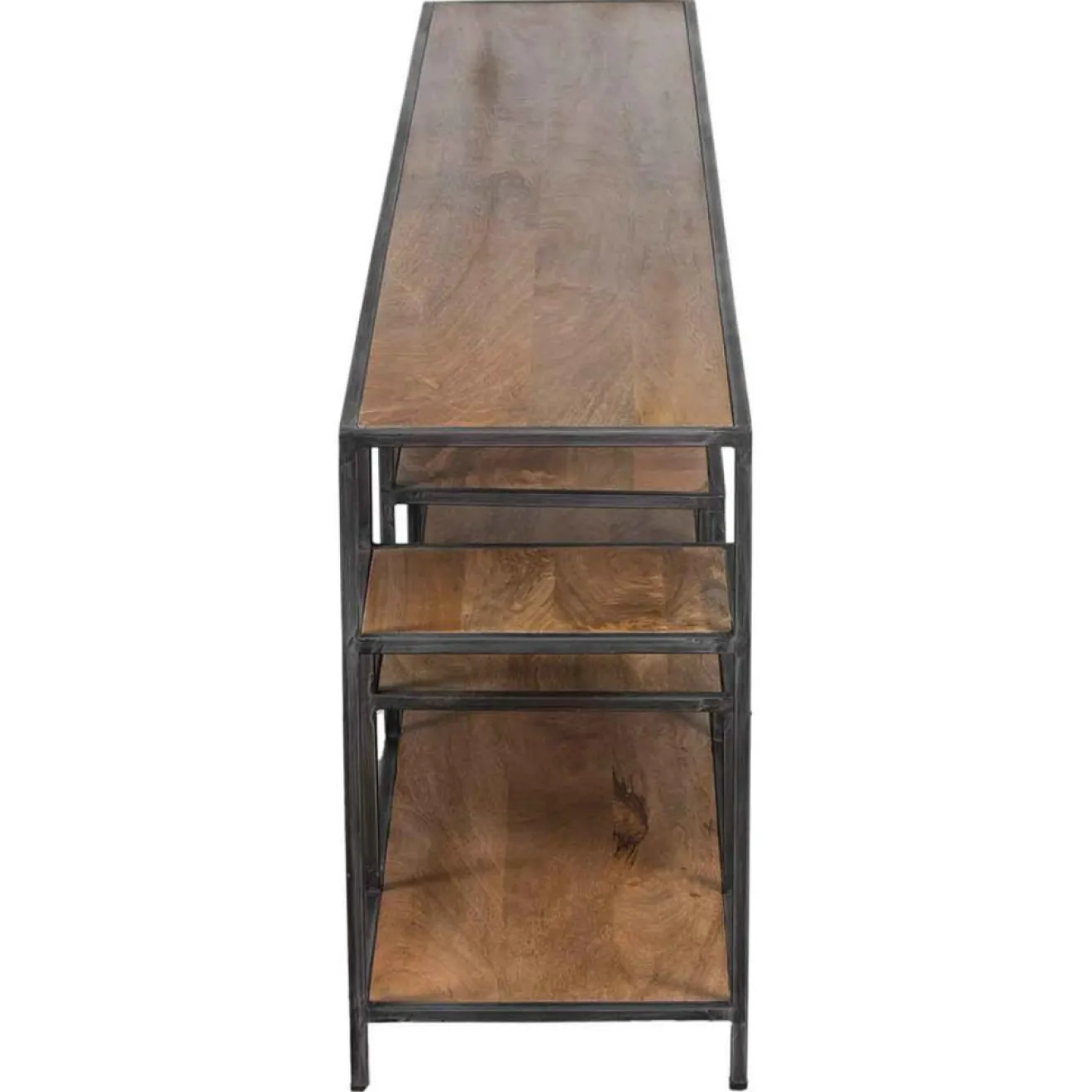Bois & Chiffons Etagere basse industrielle manguier stockholm naturel ciré - 210x35x60 cm