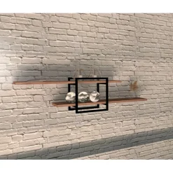 Wooden Art Etagère murale mone noyer - 120x30x18 cm