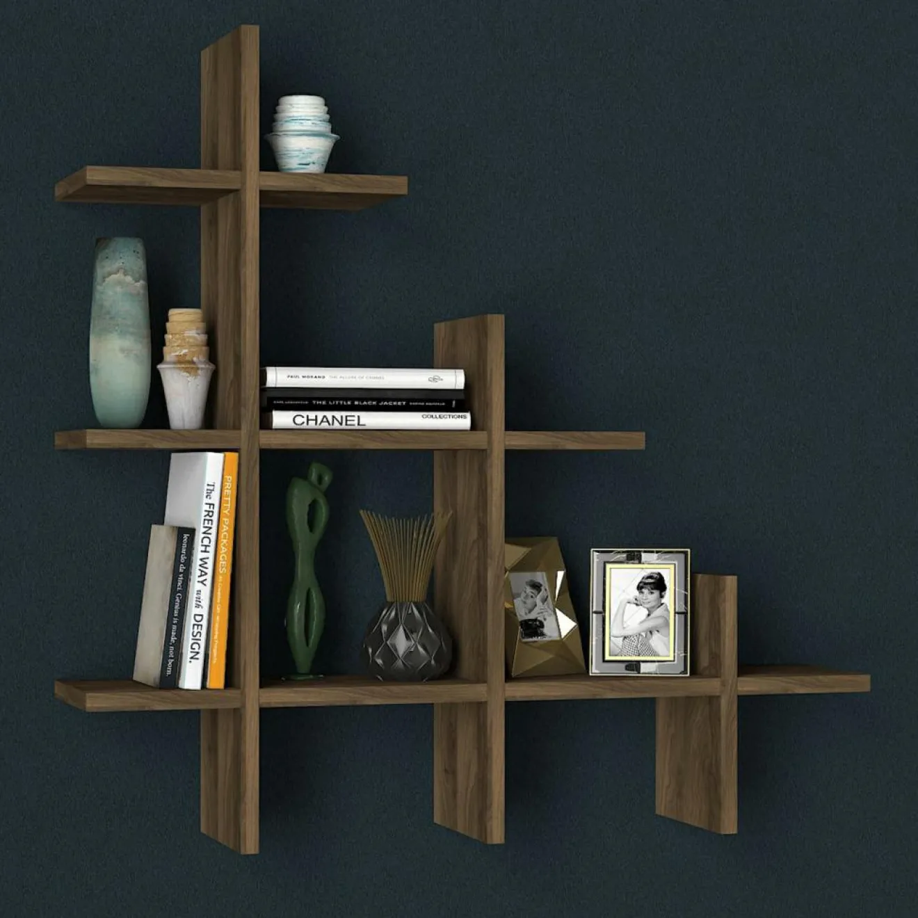 Best Homitis Etagère Pretino noyer - 81x80x18 cm