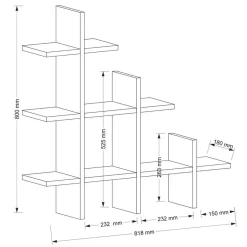 Best Homitis Etagère Pretino noyer - 81x80x18 cm