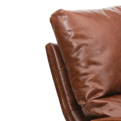 Bois & Chiffons Fauteuil cuir damo marron - 63x99x99 cm