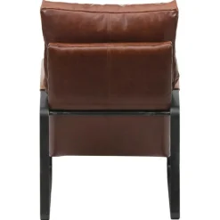 Bois & Chiffons Fauteuil cuir damo marron - 63x99x99 cm