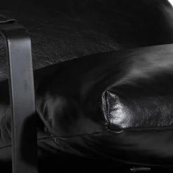 Bois & Chiffons Fauteuil cuir damo noir- 63x99x99 cm