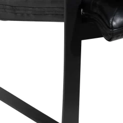Bois & Chiffons Fauteuil cuir damo noir- 63x99x99 cm