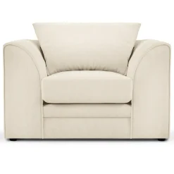 Mazzini Sofas Fauteuil Quince Velours côtelé beige clair - 97x92x80 cm