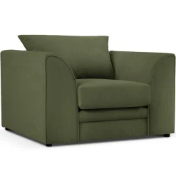 Outlet Mazzini Sofas Fauteuil Quince Velours côtelé vert - 97x92x80 cm