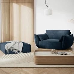 Best Mazzini Sofas Fauteuil Vanda bleu roi - 128x100x85 cm