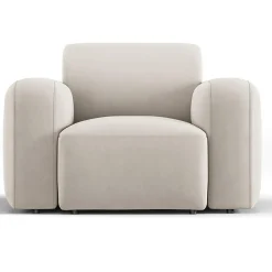 Hot Mazzini Sofas Fauteuil Velours Jasmin beige - 105x95x72 cm
