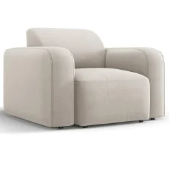 Hot Mazzini Sofas Fauteuil Velours Jasmin beige - 105x95x72 cm