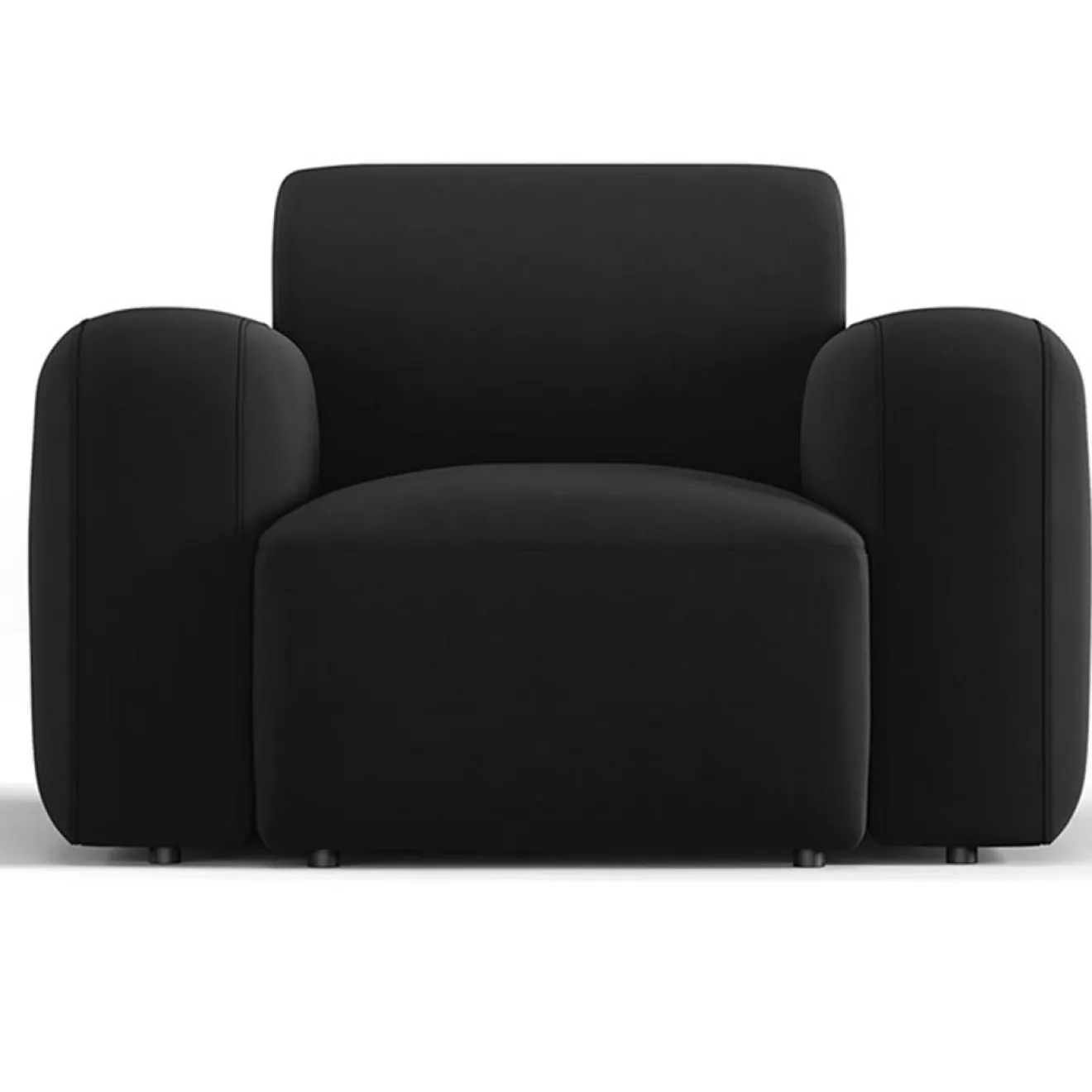 Mazzini Sofas Fauteuil Velours Jasmin noir - 105x95x72 cm