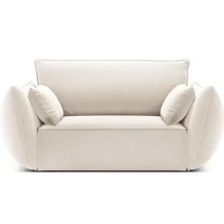 Mazzini Sofas Fauteuil Velours Vanda beige clair - 128x100x85 cm