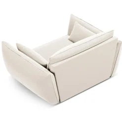 Mazzini Sofas Fauteuil Velours Vanda beige clair - 128x100x85 cm