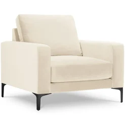 Mazzini Sofas Fauteuil Velours Venus beige clair - 92x92x90 cm