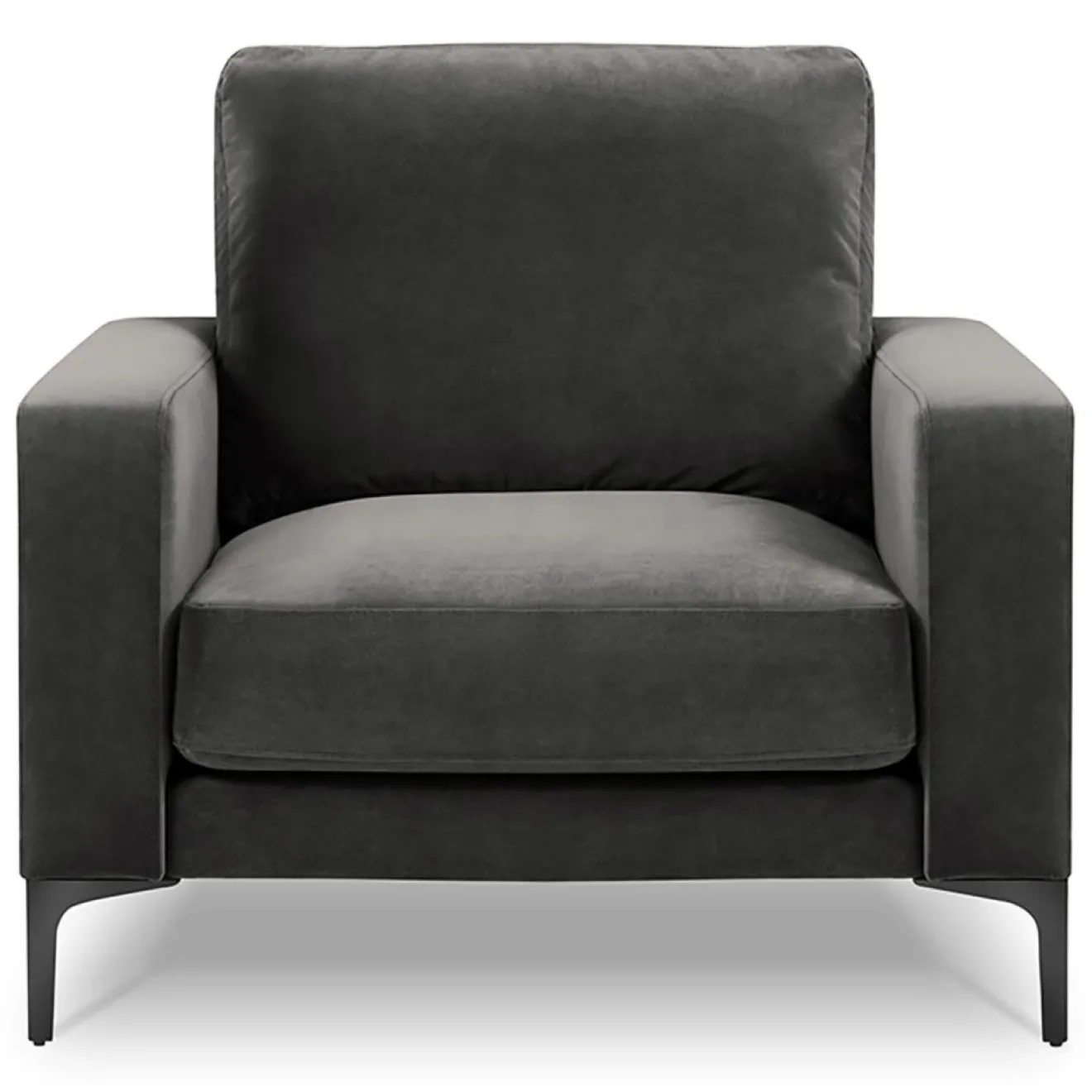 Sale Mazzini Sofas Fauteuil Velours Venus gris - 92x92x90 cm