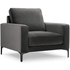 Sale Mazzini Sofas Fauteuil Velours Venus gris - 92x92x90 cm