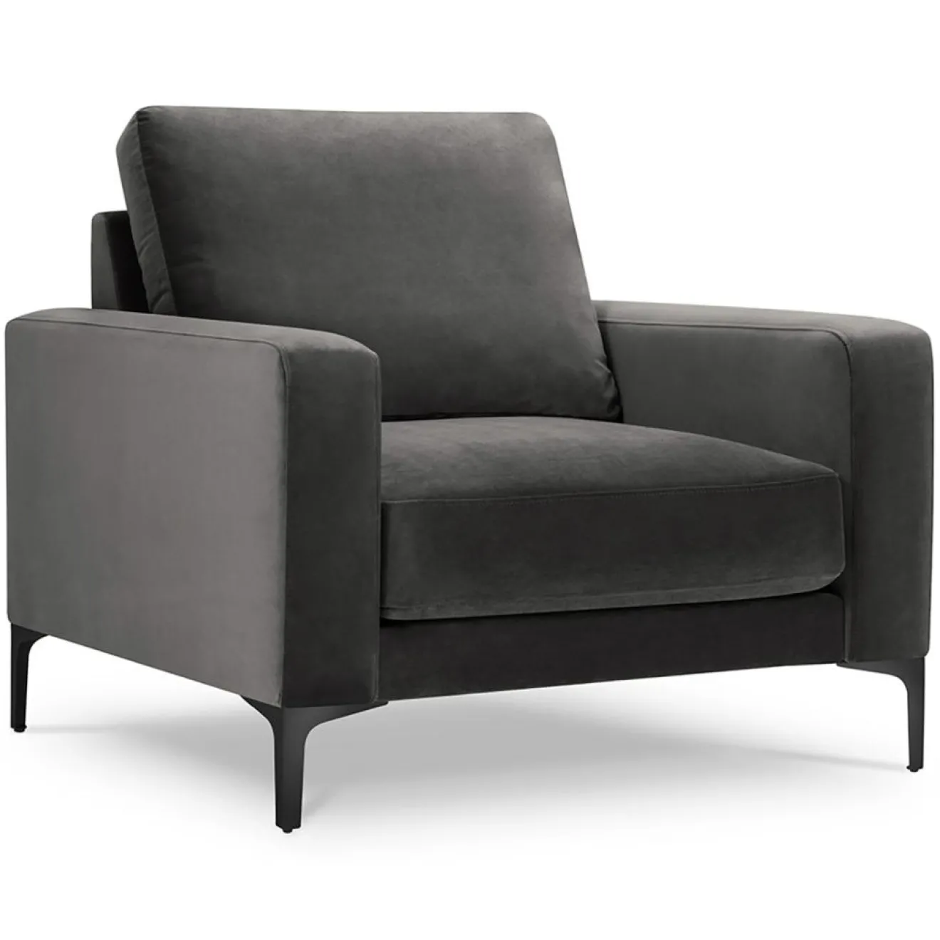 Sale Mazzini Sofas Fauteuil Velours Venus gris - 92x92x90 cm