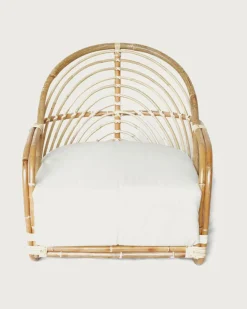 Discount Uniqka Gaia - Fauteuil en rotin tressé et coussin Blanc