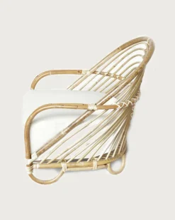 Discount Uniqka Gaia - Fauteuil en rotin tressé et coussin Blanc