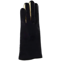 Maison Fabre Gants en Cuir d'Agneau doublure Laine Heritage Valois bleu nuit