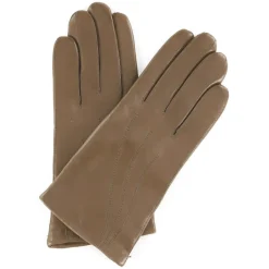 Clearance Maison Fabre Gants en Cuir d'Agneau doublure Laine Waves chameau