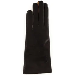 Outlet Maison Fabre Gants en Cuir d'Agneau doublure Laine Heritage Valois bruns