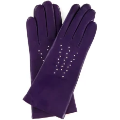 Discount Maison Fabre Gants en Cuir d'Agneau doublure Laine Theresa violets