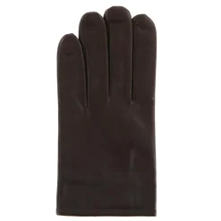 Homme Georges morand Gants en Cuir d'Agneau doublure textile marron