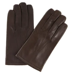 Homme Georges morand Gants en Cuir d'Agneau doublure Textile marron