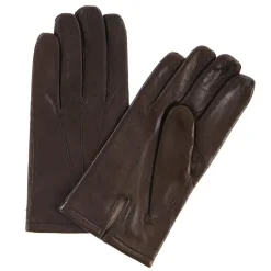 Homme Georges morand Gants en Cuir d'Agneau doublure Textile marron