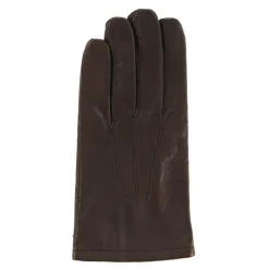 Homme Georges morand Gants en Cuir d'Agneau doublure Textile marron