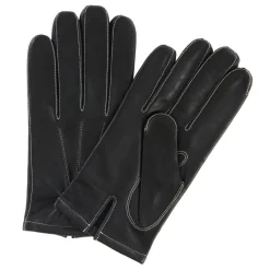 Discount Georges morand Gants en Cuir d'Agneau doublure textile noir/écru