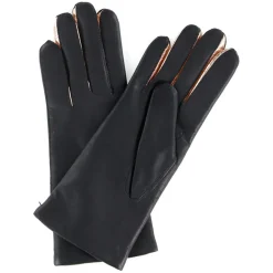 Femme Maison Fabre Gants en Cuir d'Agneau doublure Laine Heritage Valois gris foncé