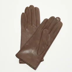 Maison Fabre Gants en Cuir d'Agneau Waves taupe foncé
