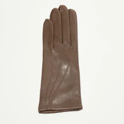 Maison Fabre Gants en Cuir d'Agneau Waves taupe foncé