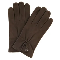 Outlet Georges morand Gants en Velours de Cuir d'Agneau doublure textile marron