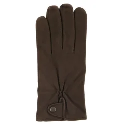 Outlet Georges morand Gants en Velours de Cuir d'Agneau doublure textile marron