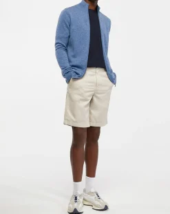 Homme Galeries Lafayette Gilet 100% Cachemire Zip Uni Nachgil bleu chiné