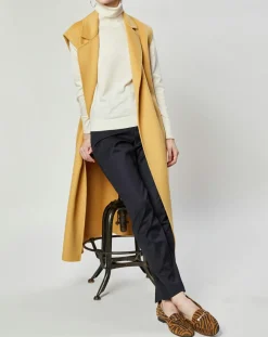 Lou Andrea Gilet 100% Laine Louanne sans manches ocre