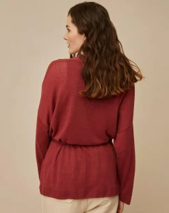 New Harris Wilson Gilet 100% Lin Therence terracotta